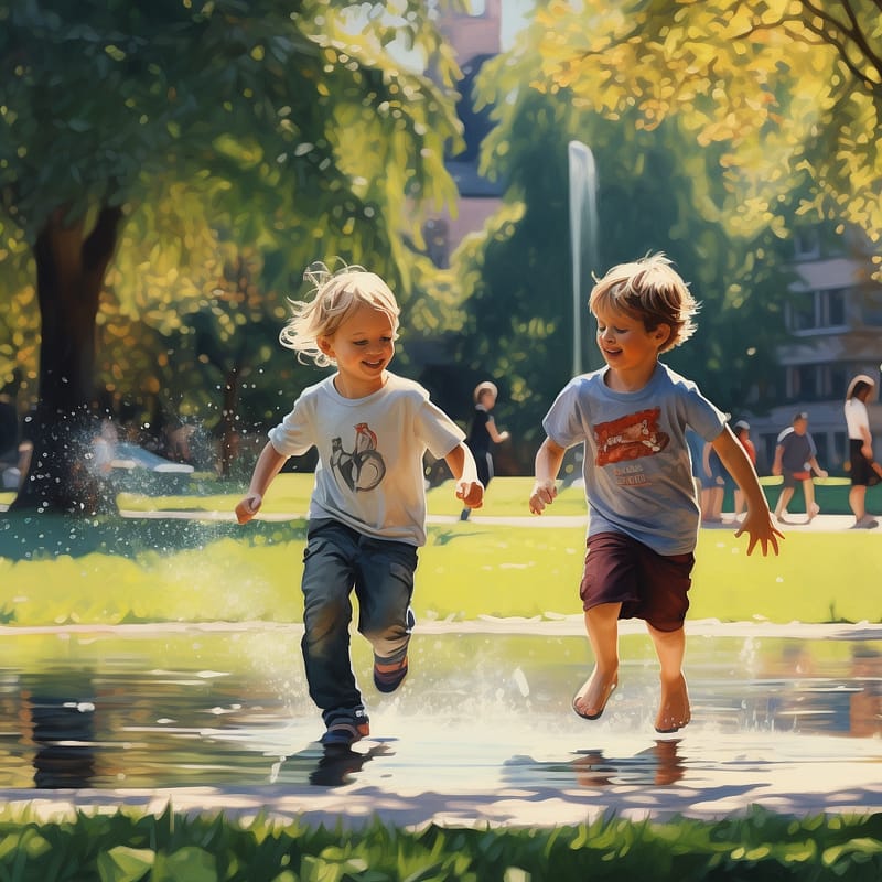 hivartei small boys playing in the park on a sunny day. 8k irid 687e449c da88 4467 b42a 3389256f0eed
