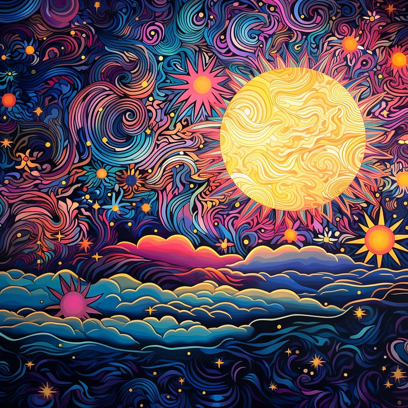 hivartei sun moon and stars pattern concept painting. Japanese 94da1d45 f8fc 4c3a 8d11 b758264f03f4